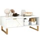 image 9 of HOMCOM Coffee Table, Living Room Table with Drawer and Open Shelves | Black | 100W x 50D x 40Hcm