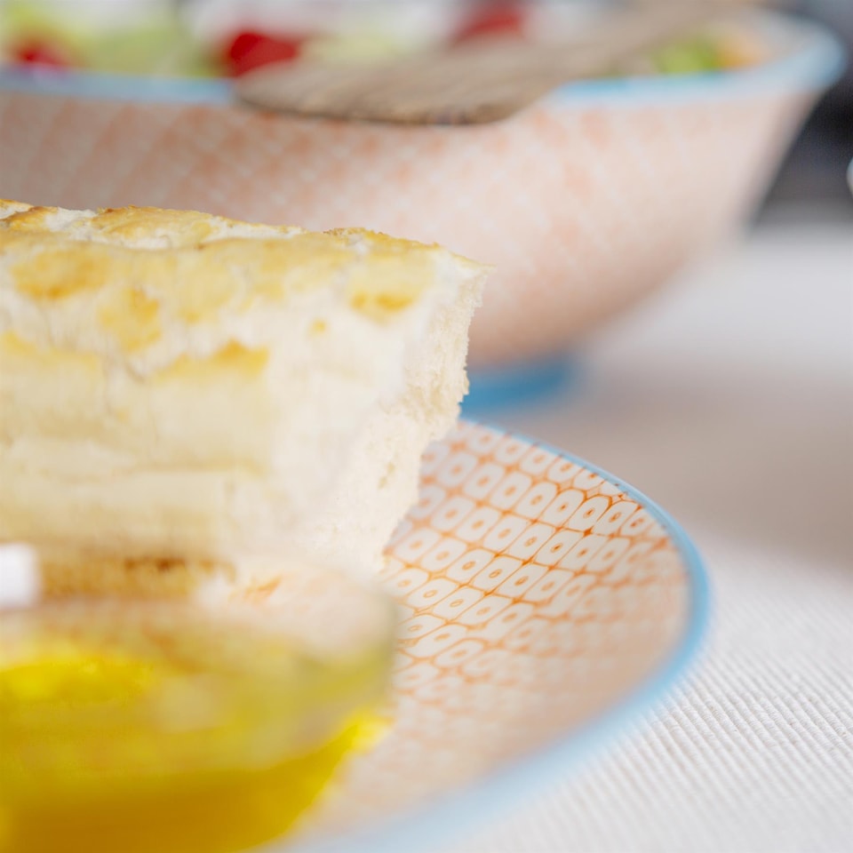 image 1 of Nicola Spring Hand-Printed Side Plates - 18cm - Orange - Pack of 6 | Multi | Blue