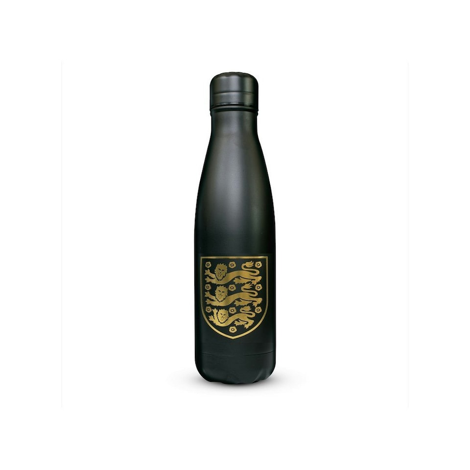 England FA Stainless Steel Thermal Water Bottle - Black/Gold - One Size
