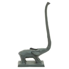 Fauna Grey Finish Elephant Toilet Roll Holder With Square Base