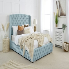 Reily Plush Superking Bed Frame - Duck Egg