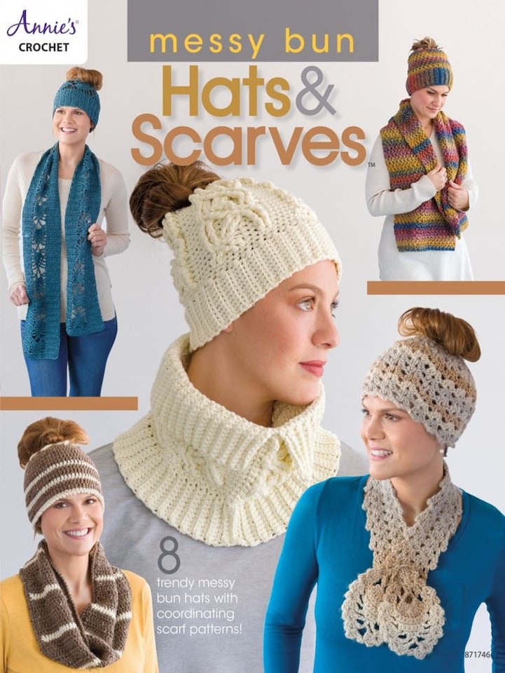 Messy Bun Hats & Scarves by Annie's Crochet