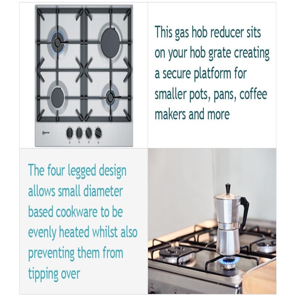 image 1 of SPARES2GO Universal Gas Hob Ceramic Pan Support Moka Trivet Stand (Small 130mm) Black