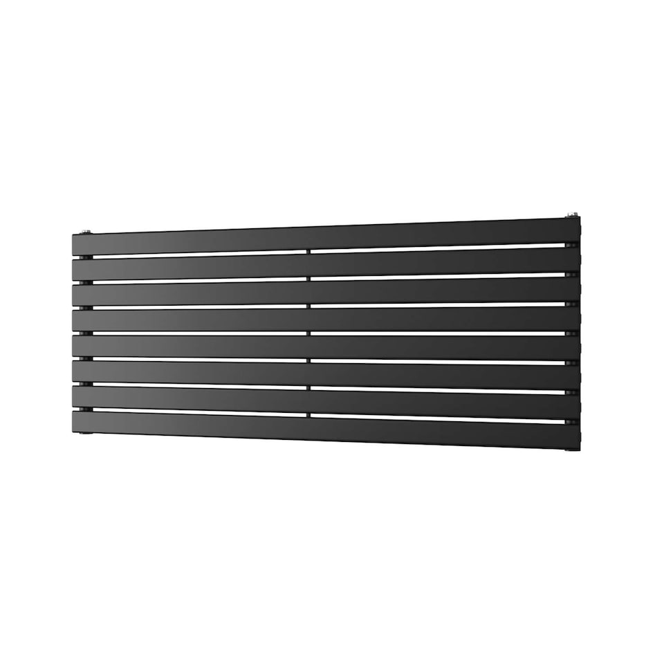 image 1 of Typhoon Axis Horizontal Single Panel Bathroom Radiator - Black (H) 544mm x (W) 1400mm