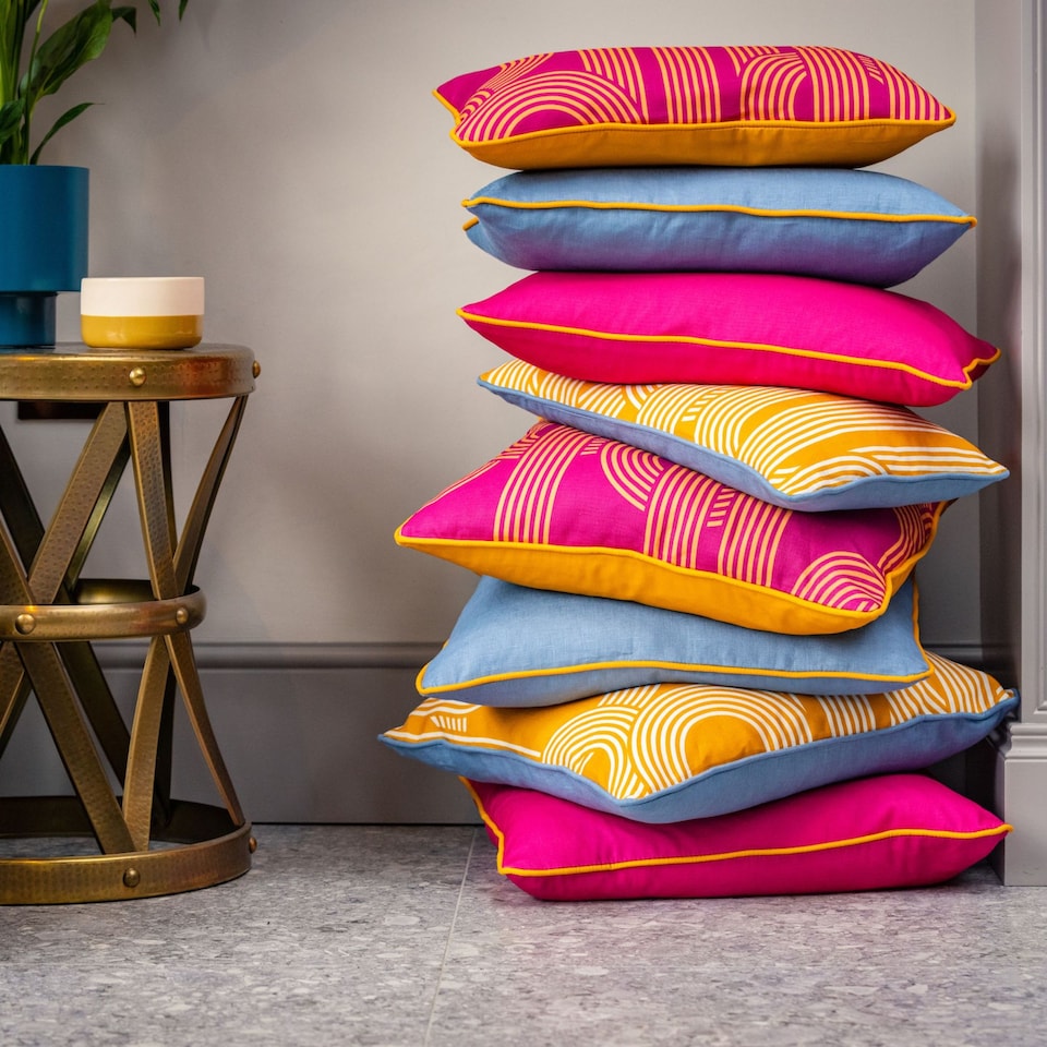 image 1 of Ulster Weavers Limelight Filled Cushion LS Cerise / Citrus
