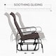 image 3 of Outsunny Outdoor Gliding Rocking Chair w/ Metal Frame for Patio, Garden, Brown