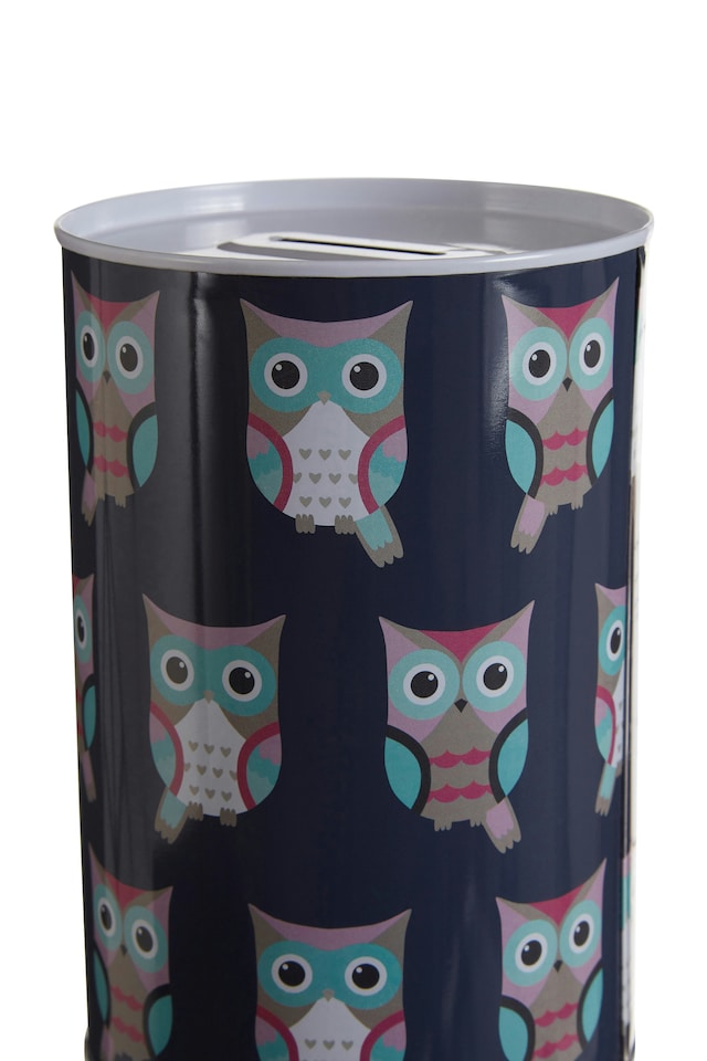 image 1 of Happy Owls Large Money Tin | Blue