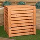 image 1 of 74 x 71cm Large Wooden Garden Waste Compost Bin with Removable Lid & Bottom Door