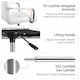 image 4 of Yaheetech PU Leather Height Adjustable Office Chair Mid-Back White