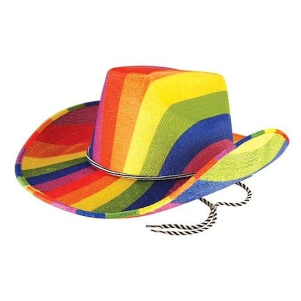 Rainbow Stripe Gay Pride LGBTQ+ Cowboy Hat Multi | One Size
