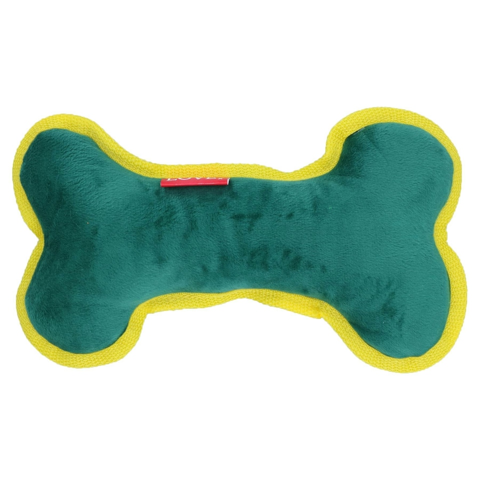 image 1 of Dog Christmas Gift Merry Christmas Squeaky Bone Plush Play Toy Xmas Present