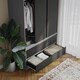 image 4 of 120cm 3 Sliding Doors Children Kids Wardrobe Bedroom Storage Closet Hanging Rail | Multi | Grey with Black Doors | 1
