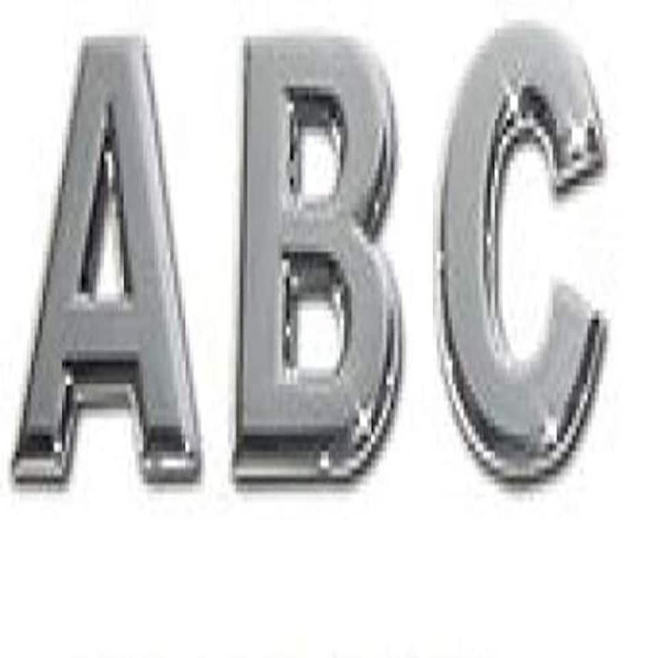 Golden Grace Self Adhesive Alphabets, Letter A in Chrome Finish - House Plate Plaque - 32mm
