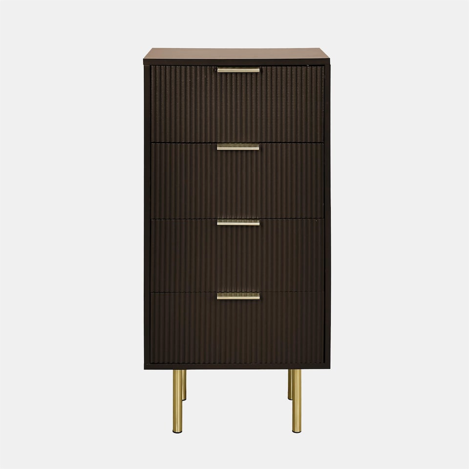 image 1 of OHS Ribbed 4-Drawer Unit Engineered Wood Cabinet Storage