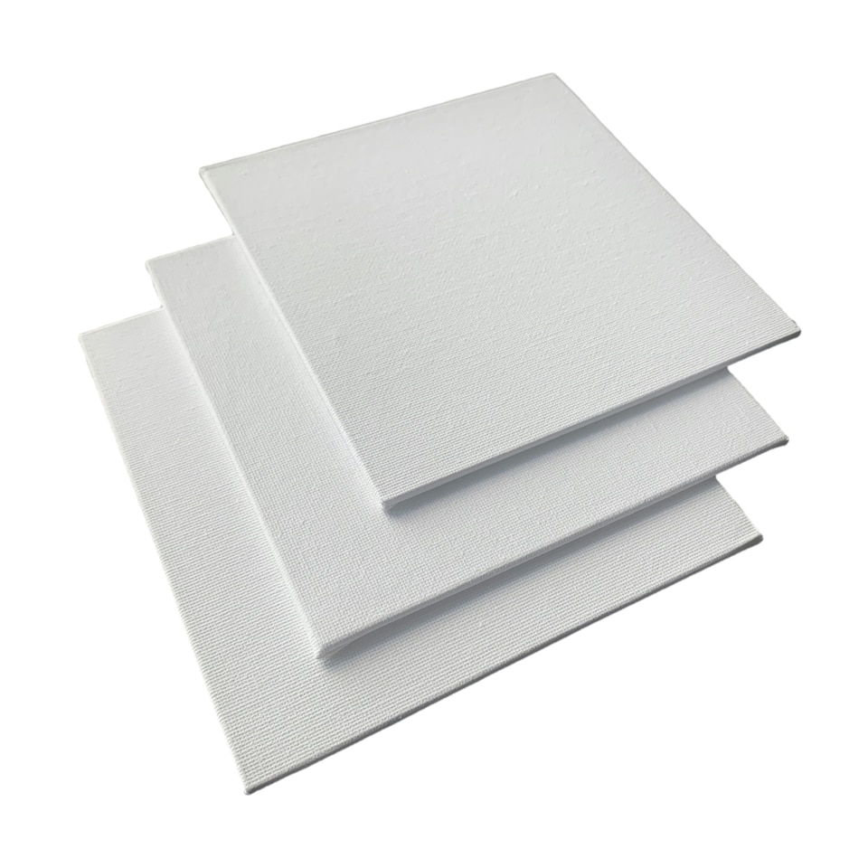 image 1 of 15x15cm Blank White Flat Stretched Board Art Canvas By Janrax