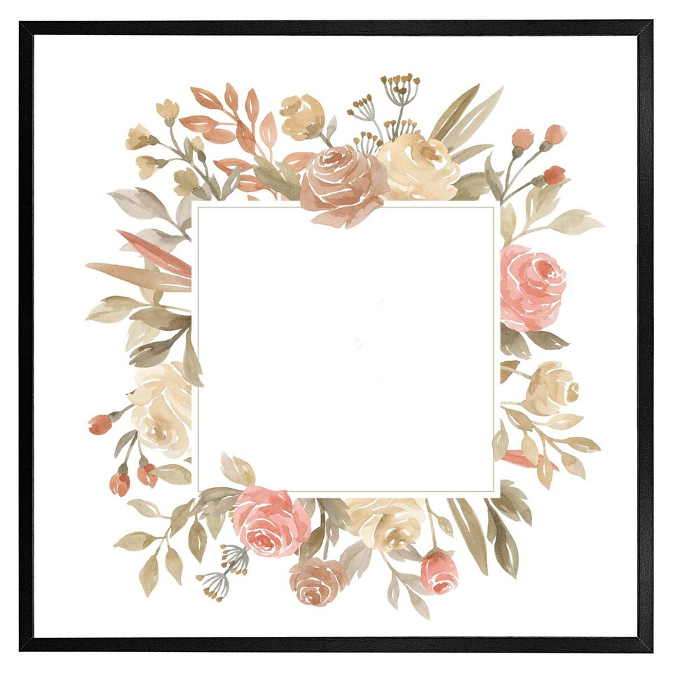 image 1 of Flower border (Picture Frame) White | S