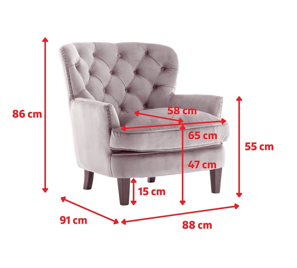 image 1 of Faux Leather Suede Brown Buttoned Ava Accent Chair