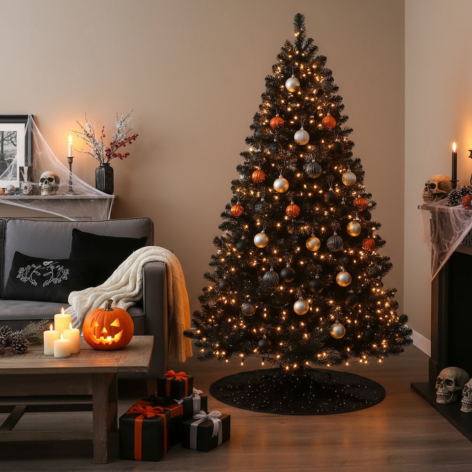 image 1 of 12FT Black Alaskan Pine Christmas Tree | Black | Black