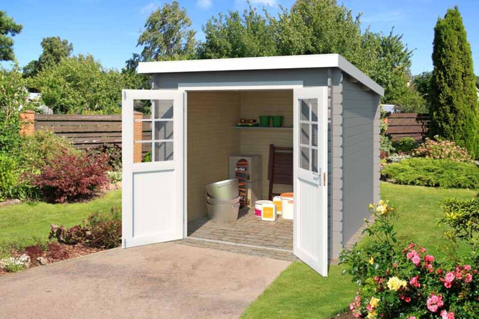 image 1 of Indi 175-Log Cabin, Wooden Garden Room, Timber Summerhouse, Home Office - L250 x W213.1 x H210.9 cm | Brown