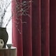 image 4 of Yard Heavy Chenille Velvet Room Darkening Eyelet Curtains | Red