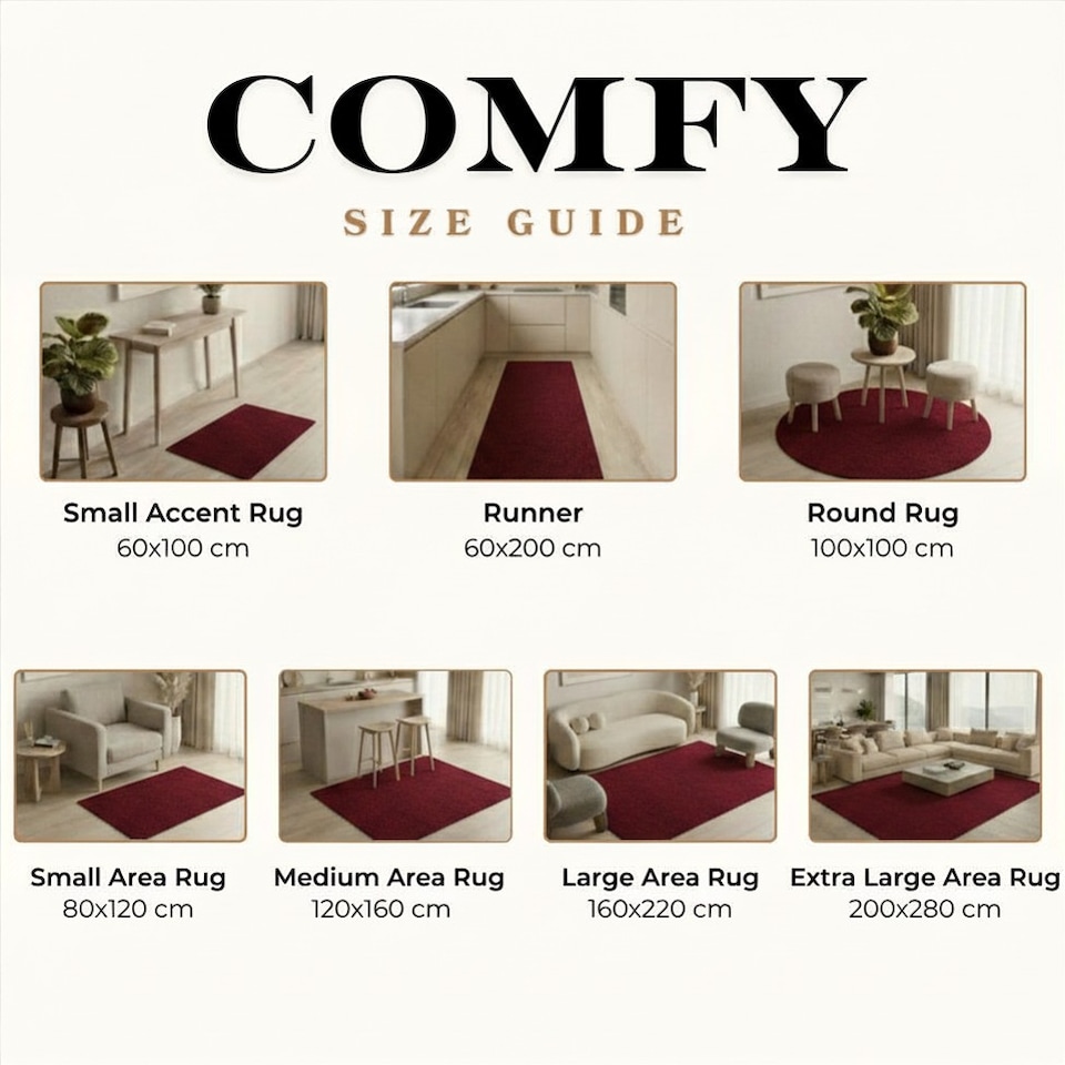 image 1 of Comfy Washable Low Pile Living Room Plain Area Rug