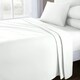image 1 of Sweet Dreams 200 Thread Count Percale Cotton Flat Sheet White | White | King