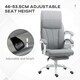 image 3 of Vinsetto Fabric Office Chair for Home with Arm, Foot Rest, Wheels, Grey