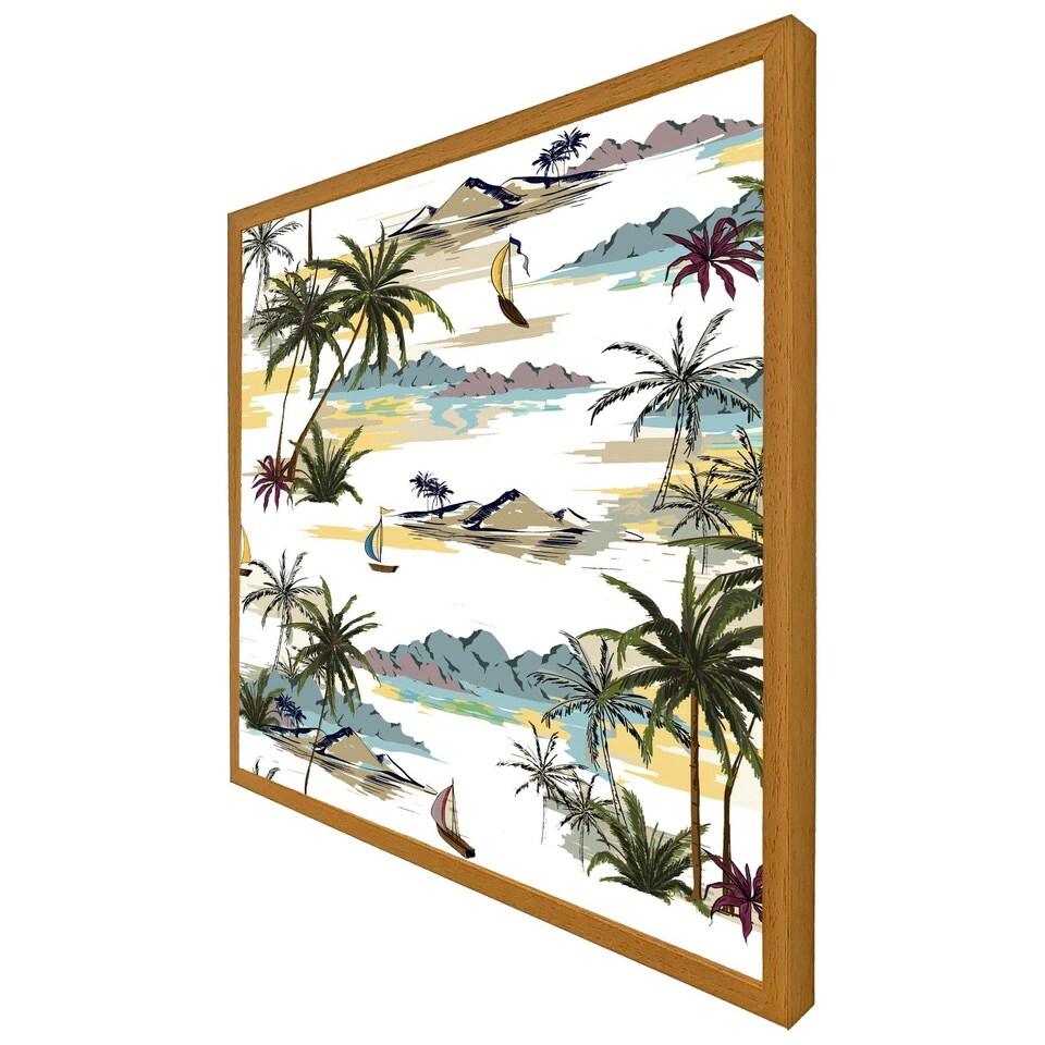 image 1 of Palm trees (Picture Frame) Black | XL