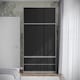 image 2 of 120cm 3 Sliding Doors Children Kids Wardrobe Bedroom Storage Closet Hanging Rail | Multi | Grey with Black Doors | 1