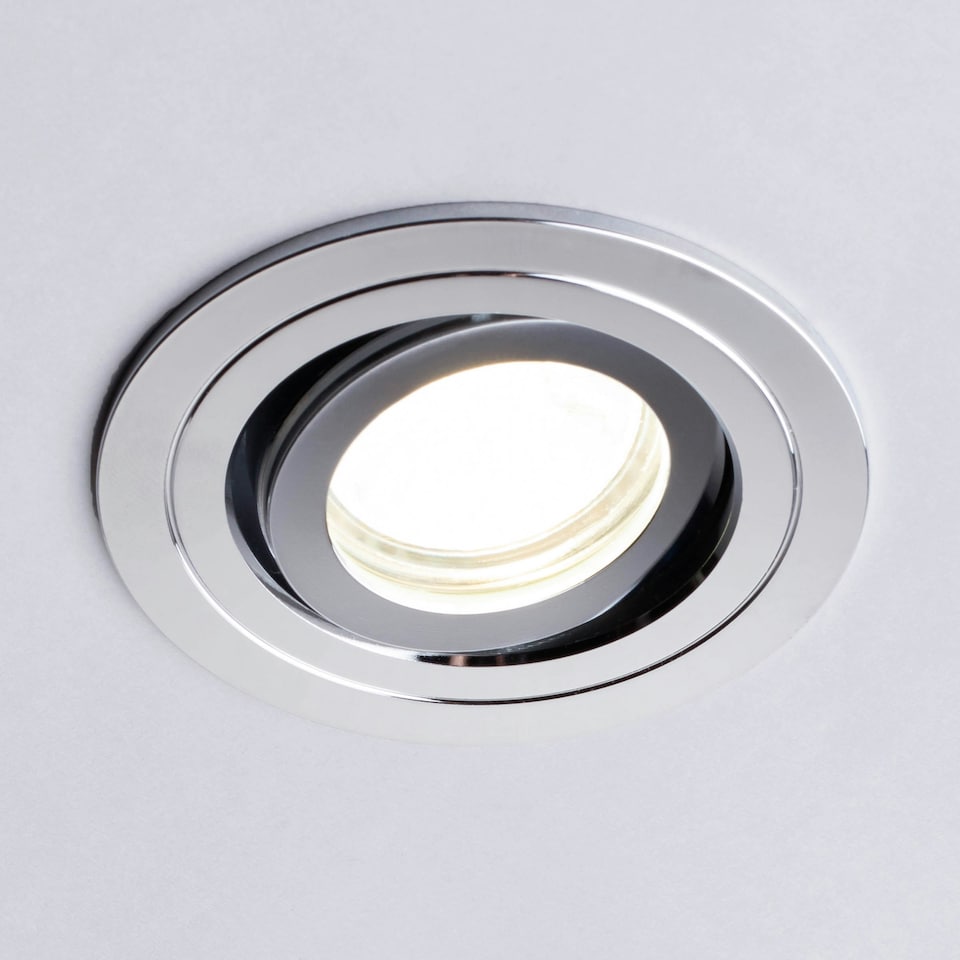 image 1 of BHS Fion Circular IP65 Tiltable Downlight | Silver | Chrome | 1