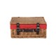 image 3 of 36cm Double Steamed Wicker Picnic Basket with Lining Red | Red | One Size