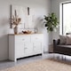 image 9 of Vida Designs Arlington 2 Drawer 3 Door Sideboard Shaker Buffet Cabinet Storage, White & Oak | White | White & Oak | 1