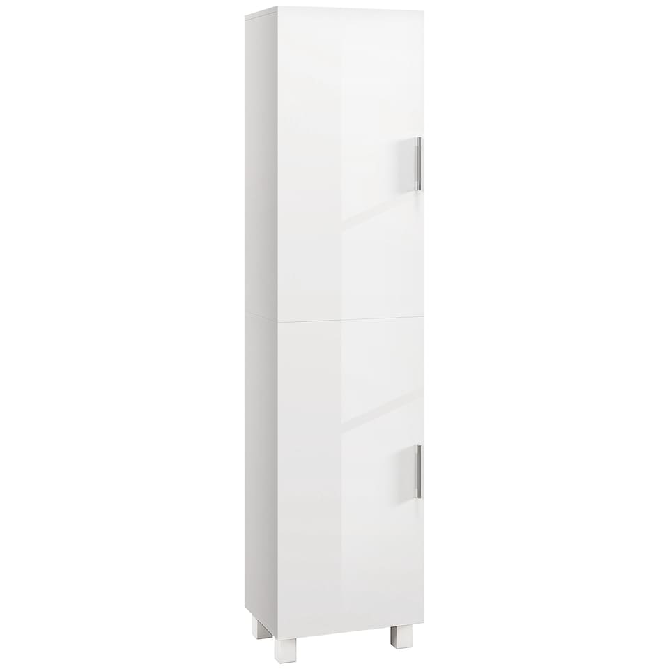 image 1 of HOMCOM Tall Bathroom Cabinet, Freestanding Bathroom Storage Cabinet with Adjustable Shelves and Double Doors | White | White