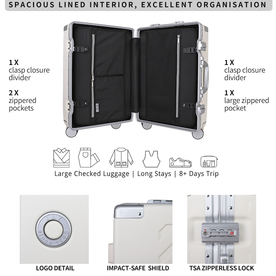 image 1 of Zipperless Suitcase Set, PC Hard Shell, Small & Large, TSA Lock