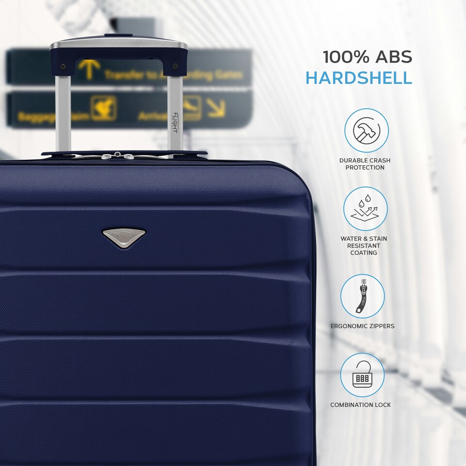 image 1 of 55x35x20cm Carry On Cabin Hard Shell Suitcase - 100+ Airlines Approved Including EasyJet (Paid), British Airways, Ryanair (Priority), TUI | Multi | Cabin Bag