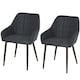 image 9 of HOMCOM 2 Pieces Dining Chair with Sponge Padding Metal Leg Home Office