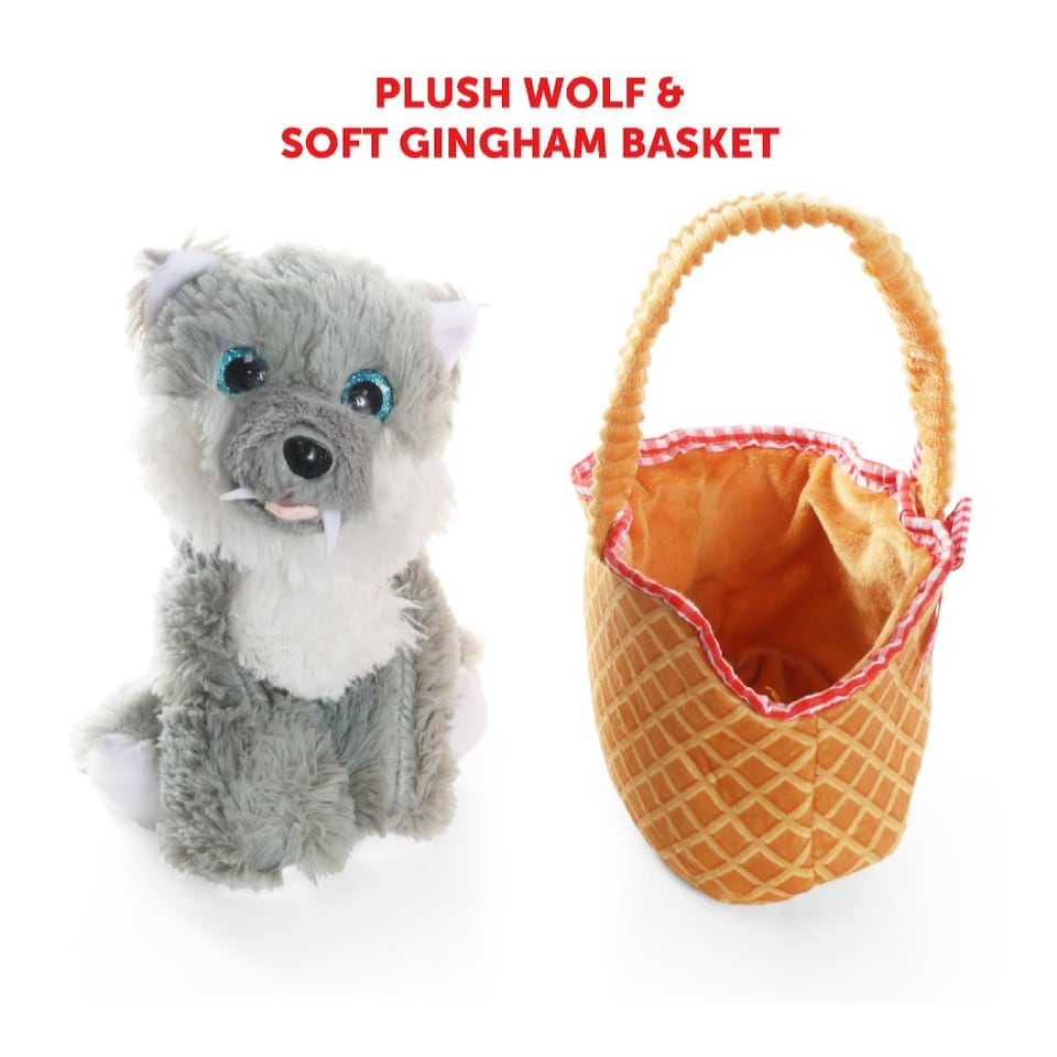 image 1 of Red Riding Hood Set - Hooded Cape & Soft Basket with Wolf | Multi | One Size