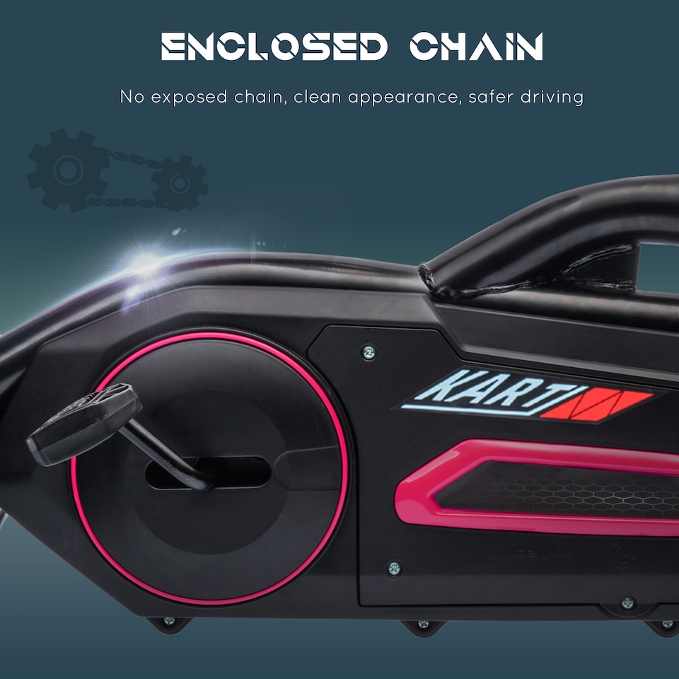 image 1 of HOMCOM Children Pedal Go Kart, Kids Ride On Racer with Adjustable Seat, Swing Axle, Shock Absorption EVA Tyres, Handbrake, for Ages 3-8 Years, Pink