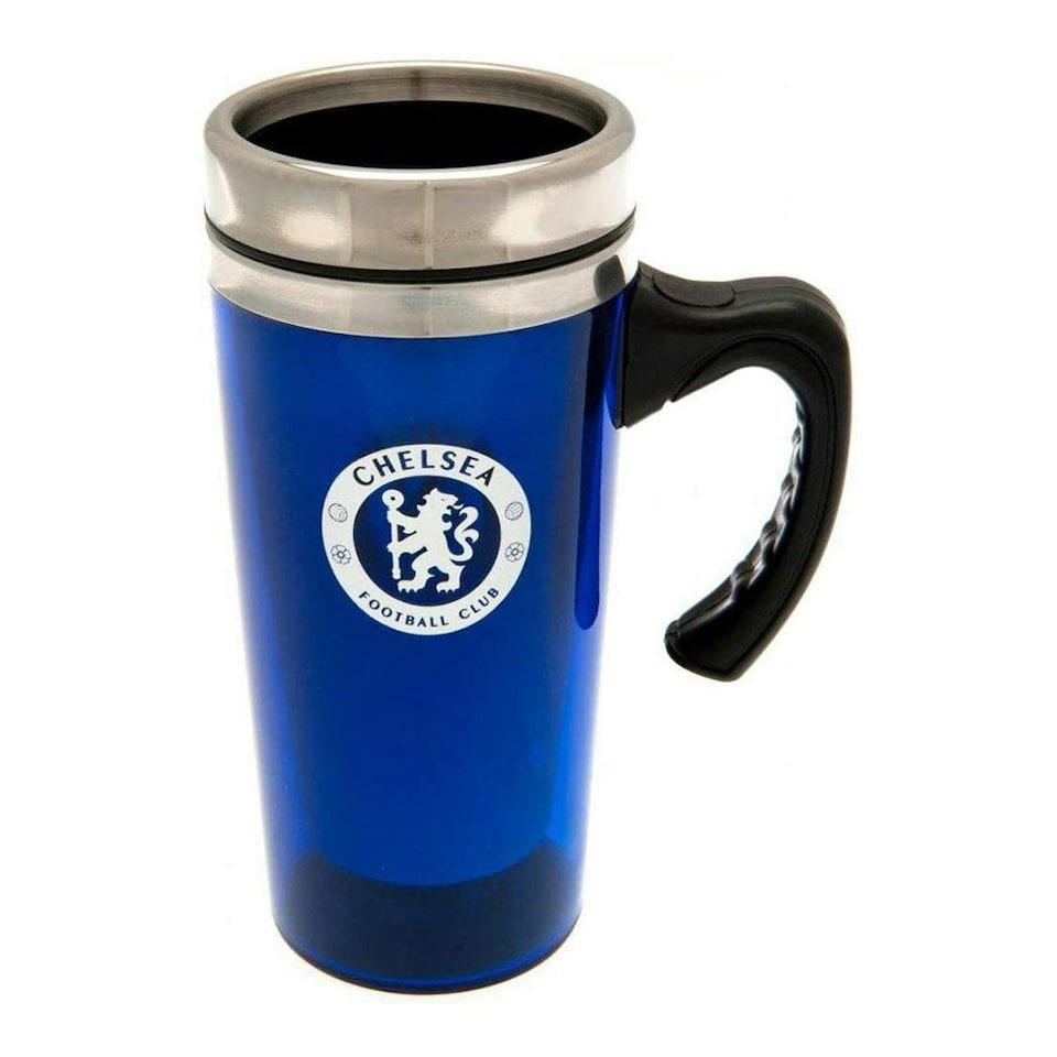 image 1 of Chelsea FC Official Football Travel Mug - Blue/Silver - One Size