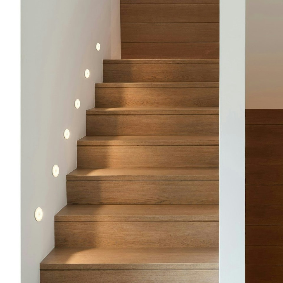 image 1 of ValueLights Horizon 6 Set Matte White Wall Light and Integrated LED 1W Warm White 3000K Bulb