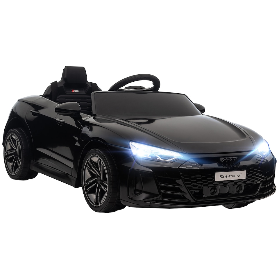 image 1 of HOMCOM Audi RS e-tron GT Licensed Electric Car for Kids, 12V Battery Powered Electric Ride on Toy with Remote Control Music, Suspension Wheels, Soft Start, for 3-5 years, Black