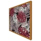 image 4 of Tropical leaves in red, white & grey (Picutre Frame) Grey | XL