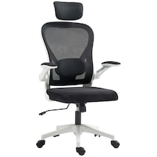 HOMCOM Ergonomic Mesh Office Chair with Headrest, Lumbar Support, Black