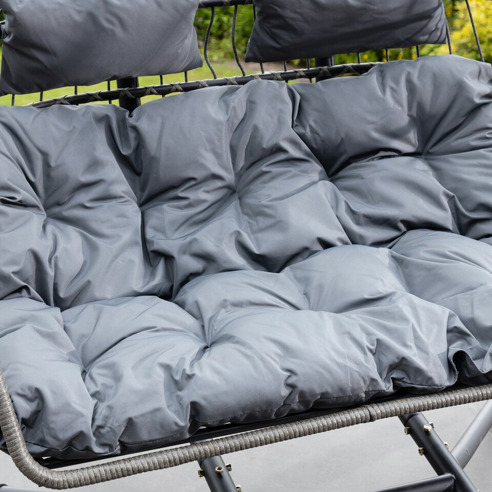 image 1 of Haversham Swinging Double Garden Seat - Dark Grey
