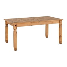 Corona Extending Dining Table - L90 x W200 x H75.5 cm - Distressed Waxed Pine Brown