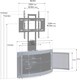 image 9 of Centurion Supports PANGEA Grey Beam-Thru Curved True-Corner 32"-50" TV Cabinet with Mounting Arm Grey