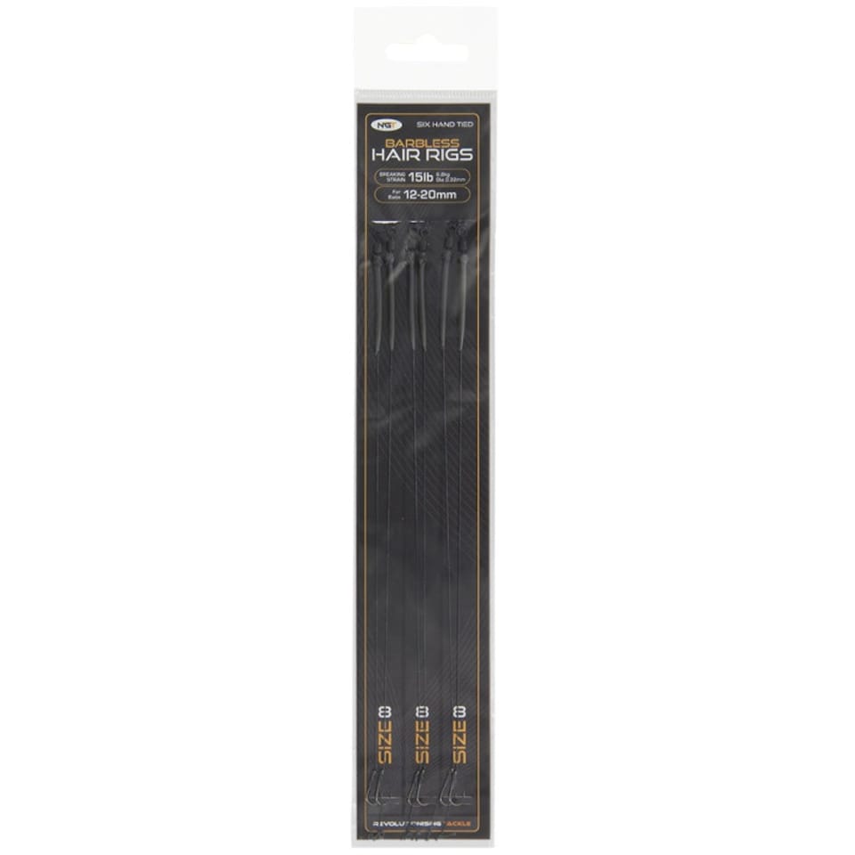 image 1 of NGT Sixpack Hair Rigs Size 8 Barbless - Slimline Packaging