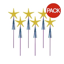 Amscan Mermaid Wishes Glitter Magic Wand (Pack of 6) - Gold/Violet/Blue - One Size
