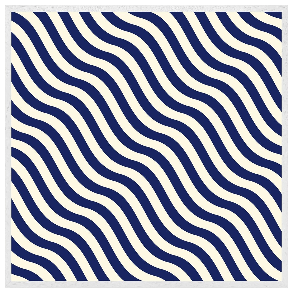 image 1 of Wavey lines (Picture Frame) White | L