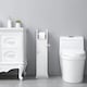 image 3 of Living and Home Wooden Bathroom Cabinet for Toilet Rolls - White 20 W x 18 D x 78 Hcm